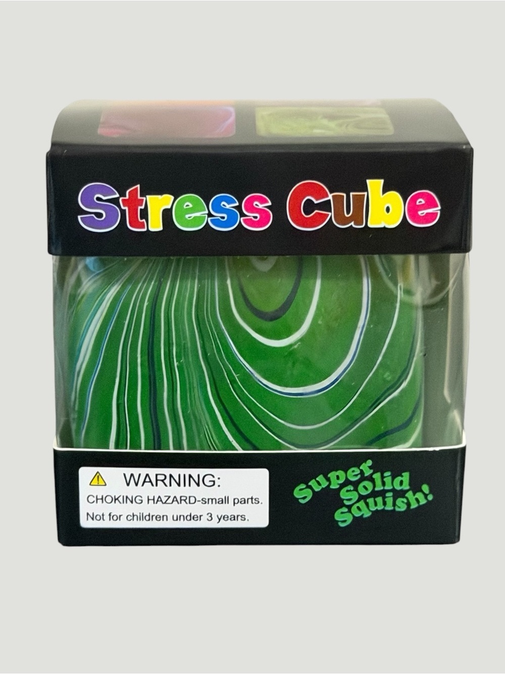 Swirl Sugar Stress Cube Squishy Toy - Green Marble Swirl Cube